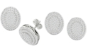 Macy's Diamond Oval Cluster Stud Earrings (1/2 ct. t.w.) in Sterling Silver